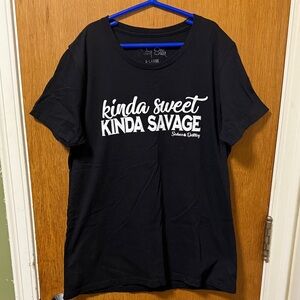 Black Graphic T-Shirt Kinda Sweet Kinda Savage